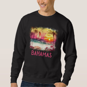 Bahamas Palmträd Strand Semester Sommar och Surfin Lång Ärmad Tröja