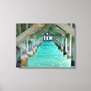 Bahamas Pier och Turquise Ocean Canvastryck