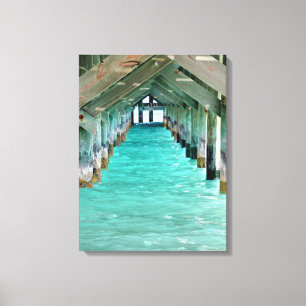 Bahamas Pier Västindien Canvastryck