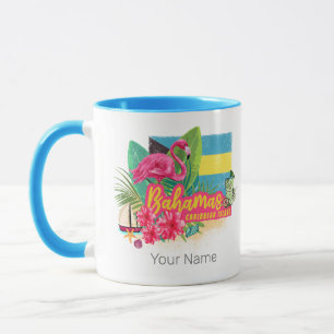Bahamas retro caribbönöns flamingo-vintage mugg