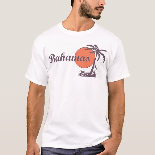 Bahamas Retro turist- handflatanutslagsplats Tröja (Framsida)