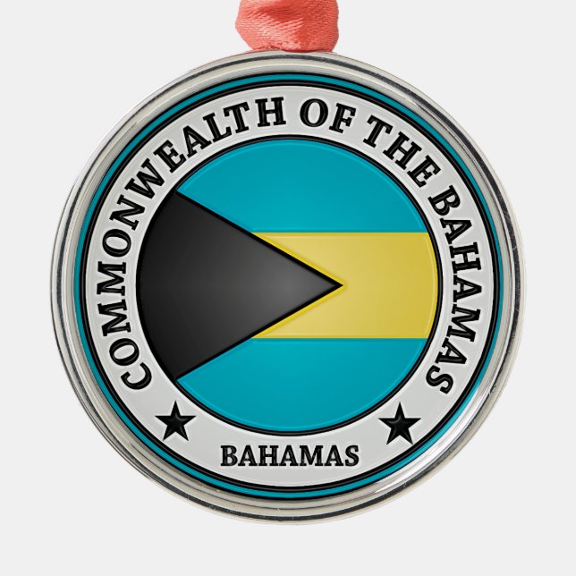 Bahamas Round Emblem Julgransprydnad Metall (Framsidan)