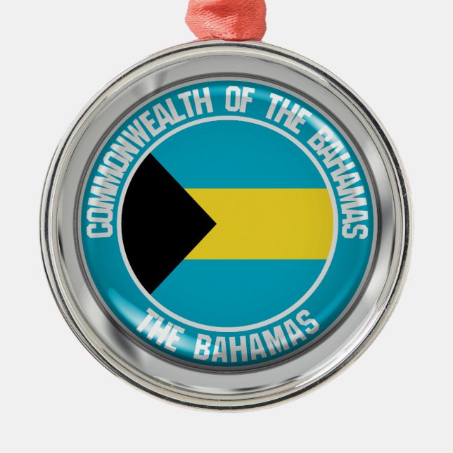 Bahamas Round Emblem Julgransprydnad Metall (Framsidan)