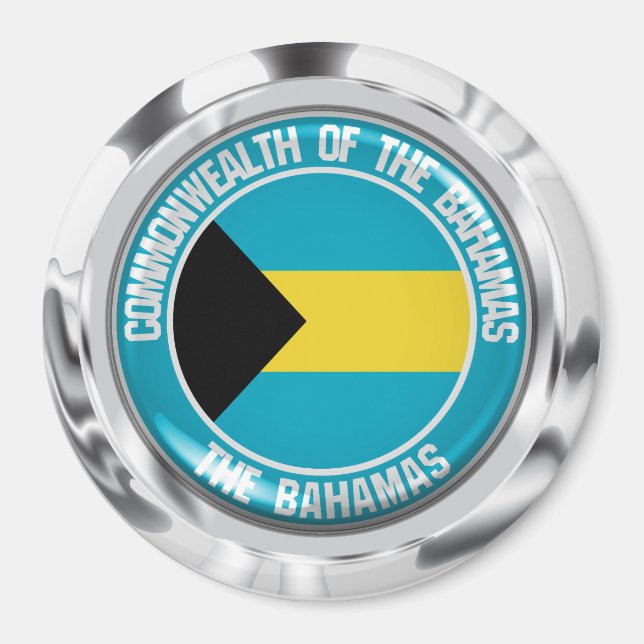 Bahamas Round Emblem Magnet (Framsidan)