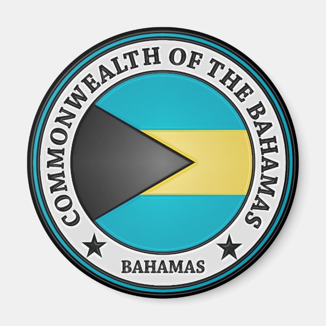 Bahamas Round Emblem Magnet (Framsidan)