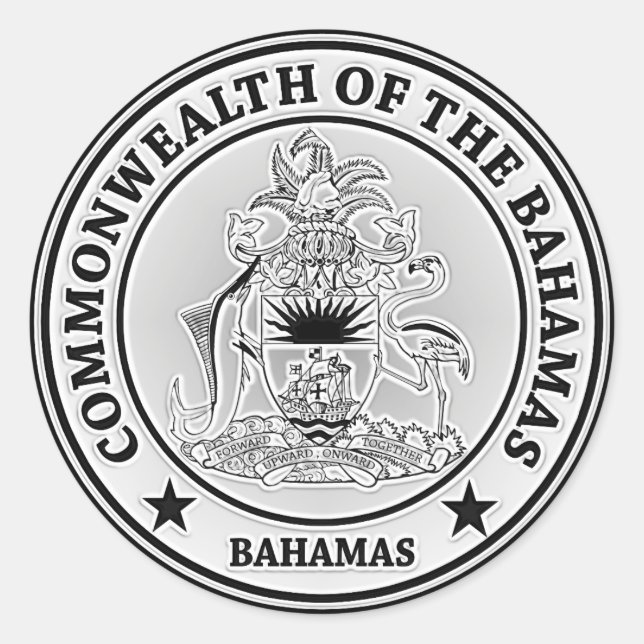 Bahamas rundaEmblem Runt Klistermärke (Framsida)