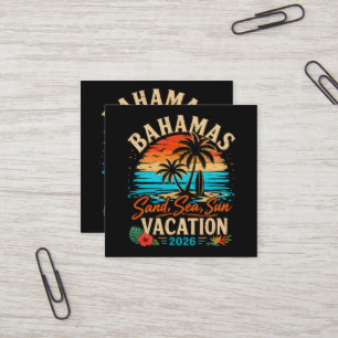 Bahamas Sand Hav Sol Semester 2026 Fyrkantigt Visitkort