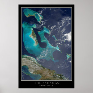 Bahamas Satellite Poster Karta