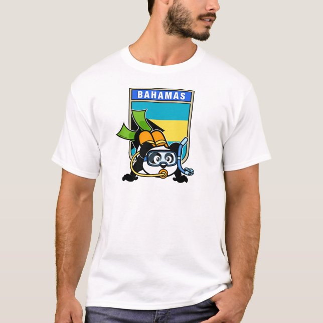 Bahamas Scuba Panda Tee Shirt (Framsida)