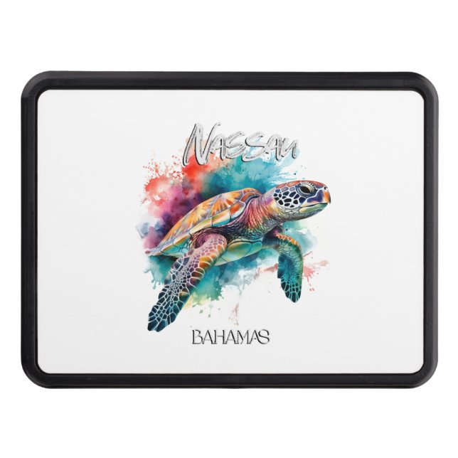 Bahamas Sea Turtle Bahamian Flagga Beach Underbar  Dragkroksskydd (Framsidan)