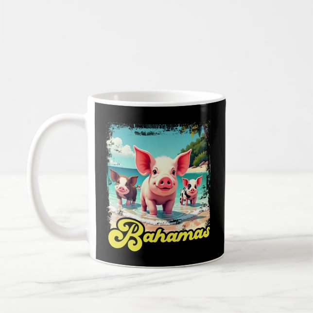 Bahamas Simmande Grisar - Exuma Grisstrand Äventyr Kaffemugg (Vänster)