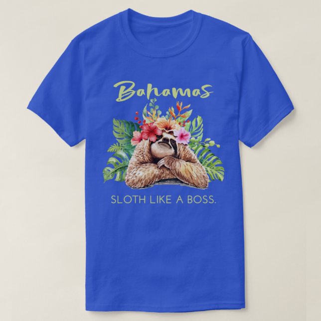 Bahamas Sloth som en Chef-vacation Souvenir Gift T Shirt (Design framsida)