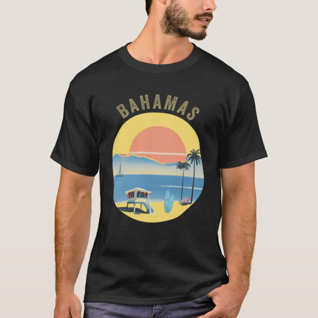 Bahamas Souvenir Apparel  Retro Vintage Bahamas T Shirt (Framsida)