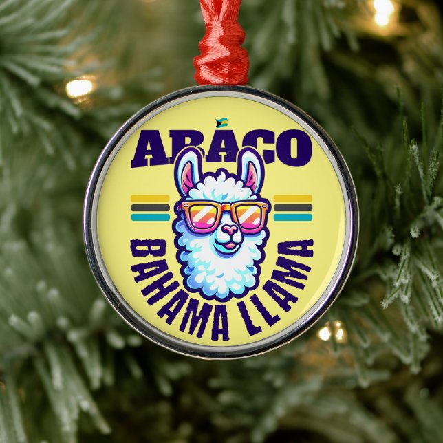 Bahamas Souvenir Gift: Abaco Bahamas Bahama Llama Julgransprydnad Metall (Träd)