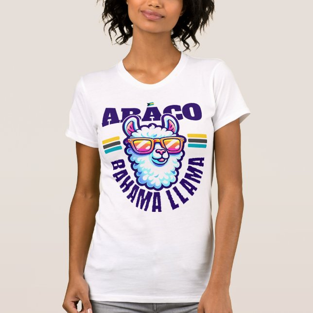 Bahamas Souvenir Gift: Abaco Bahamas Bahama Llama T Shirt (Framsida)
