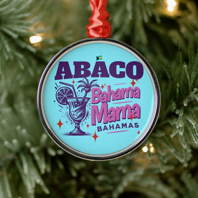 Bahamas Souvenir Gift: Abaco Bahamas Bahama Mamma Julgransprydnad Metall (Träd)