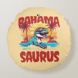 Bahamas Souvenir Gift: Abaco Bahamas Bahama Saurus Rund Kudde