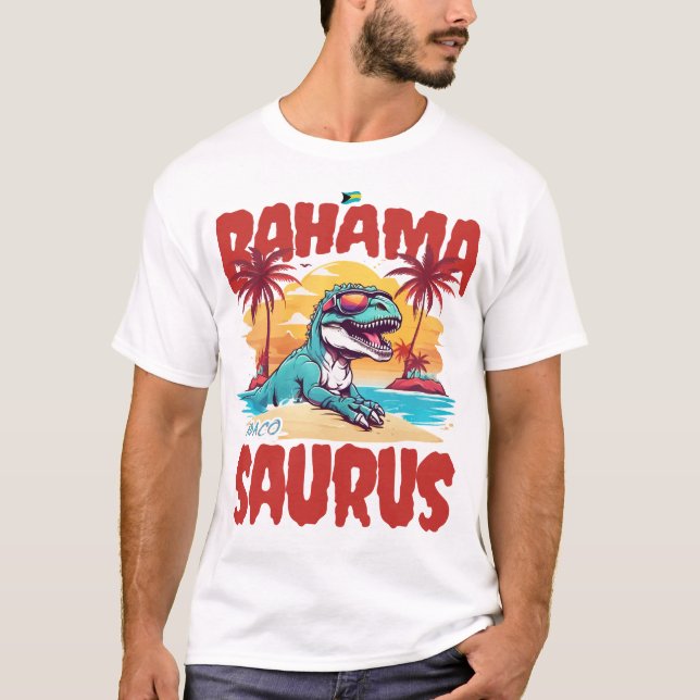 Bahamas Souvenir Gift: Abaco Bahamas Bahama Saurus T Shirt (Framsida)