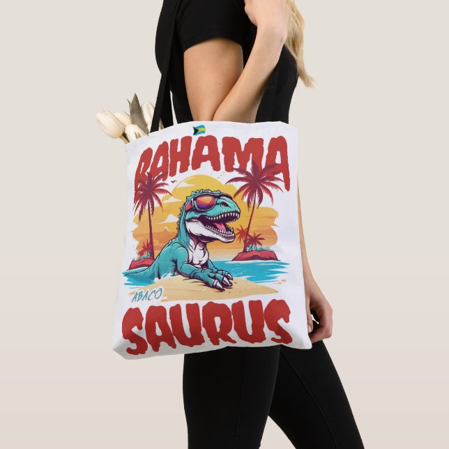 Bahamas Souvenir Gift: Abaco Bahamas Bahama Saurus Tygkasse (Närbild)