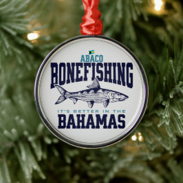 Bahamas Souvenir Gift: Abaco Bahamas Bonefishing Julgransprydnad Metall