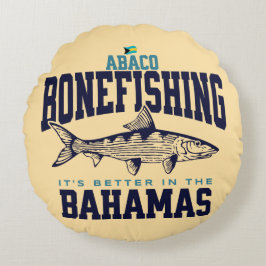 Bahamas Souvenir Gift: Abaco Bahamas Bonefishing Rund Kudde