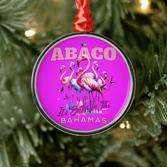 Bahamas Souvenir Gift: Abaco Bahamas Flamingo Julgransprydnad Metall (Träd)
