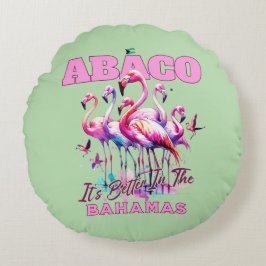 Bahamas Souvenir Gift: Abaco Bahamas Flamingo Rund Kudde