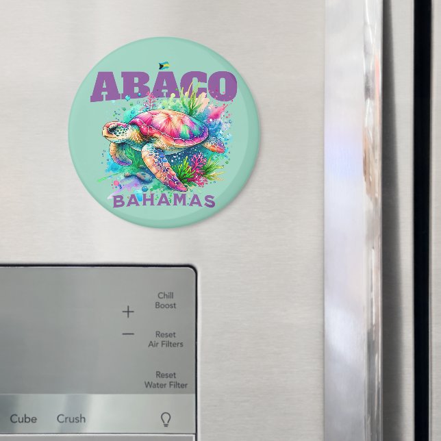 Bahamas Souvenir Gift: Abaco Bahamas Sea Turtle Magnet (In Situ (Fridge))