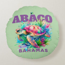 Bahamas Souvenir Gift: Abaco Bahamas Sea Turtle Rund Kudde