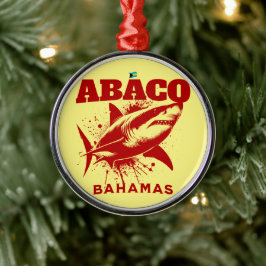 Bahamas Souvenir Gift: Abaco Bahamas Shark Fish Julgransprydnad Metall