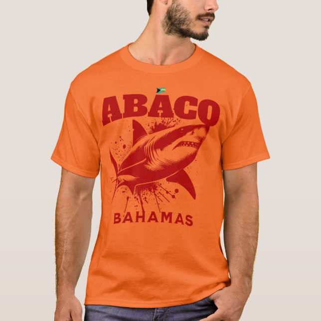 Bahamas Souvenir Gift: Abaco Bahamas Shark Fish T Shirt (Framsida)
