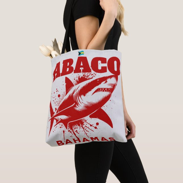 Bahamas Souvenir Gift: Abaco Bahamas Shark Fish Tygkasse (Närbild)