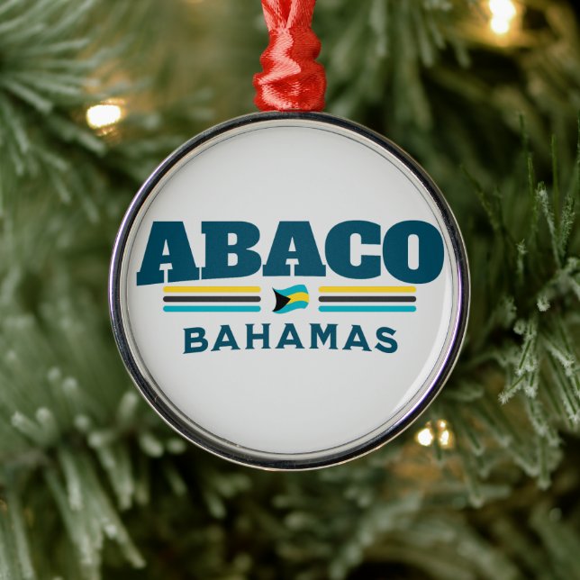 Bahamas Souvenir Gift: Abaco Bahamas Självständigh Julgransprydnad Metall (Träd)