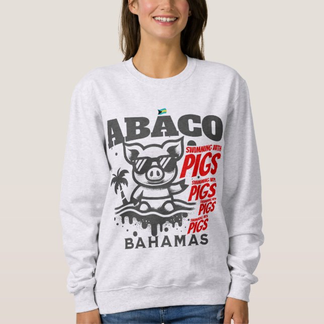 Bahamas Souvenir Gift: Abaco Bahamas Swimming Gris T Shirt (Framsida)