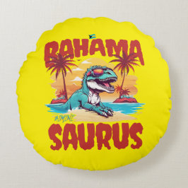 Bahamas Souvenir Gift: Bimini Bahama Saurus T-Rex Rund Kudde