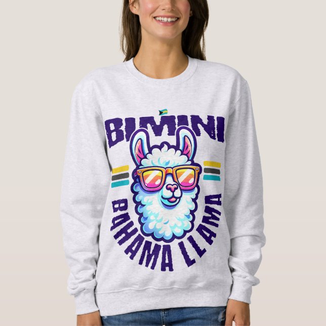 Bahamas Souvenir Gift: Bimini Bahamas Bahama Llama T Shirt (Framsida)