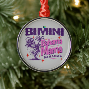Bahamas Souvenir Gift: Bimini Bahamas Bahama Mamma Julgransprydnad Metall