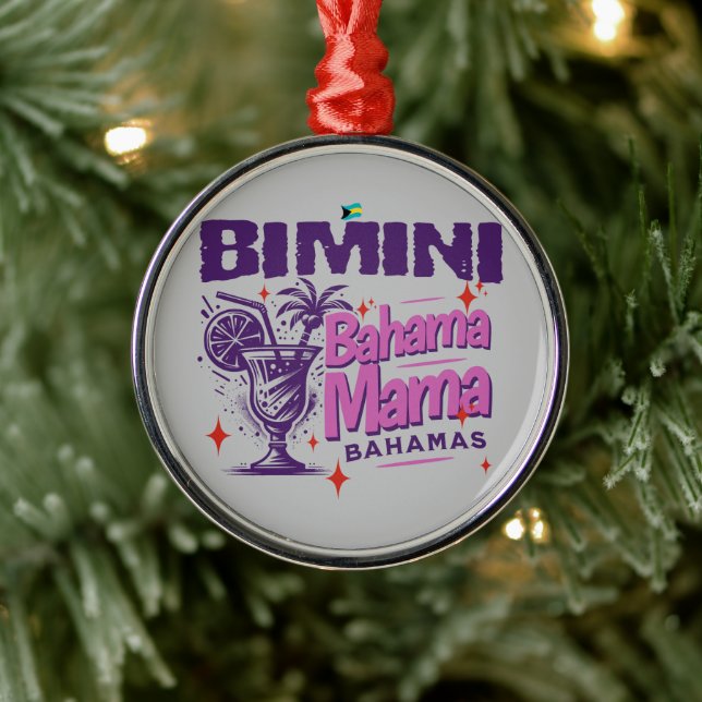 Bahamas Souvenir Gift: Bimini Bahamas Bahama Mamma Julgransprydnad Metall (Träd)
