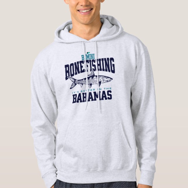 Bahamas Souvenir Gift: Bimini Bahamas Bonefishing Hoodie (Framsida)