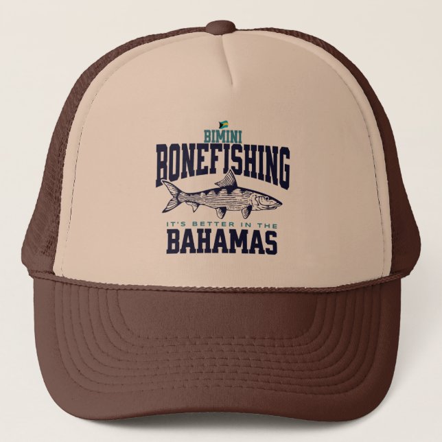 Bahamas Souvenir Gift: Bimini Bahamas Bonefishing Keps (Framsida)