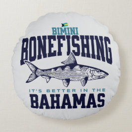 Bahamas Souvenir Gift: Bimini Bahamas Bonefishing Rund Kudde