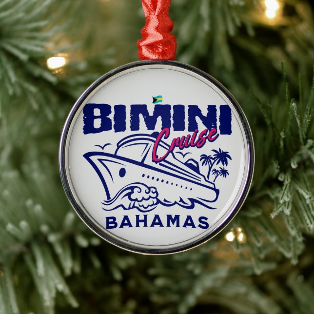 Bahamas Souvenir Gift: Bimini Bahamas Cruise Julgransprydnad Metall (Träd)