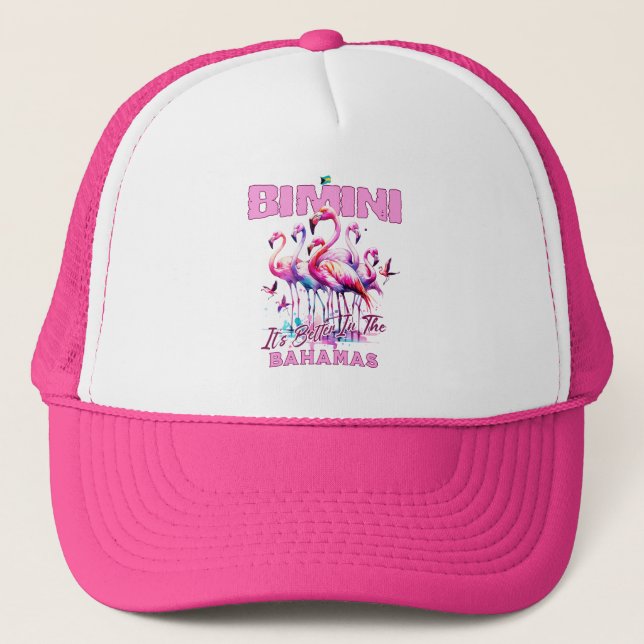 Bahamas Souvenir Gift: Bimini Bahamas Flamingo Keps (Framsida)