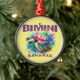 Bahamas Souvenir Gift: Bimini Bahamas Sea Turtle Julgransprydnad Metall