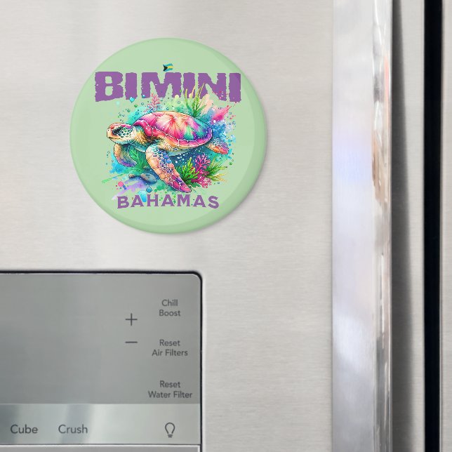 Bahamas Souvenir Gift: Bimini Bahamas Sea Turtle Magnet (In Situ (Fridge))