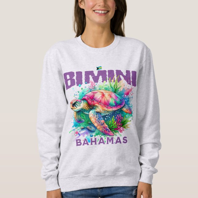 Bahamas Souvenir Gift: Bimini Bahamas Sea Turtle T Shirt (Framsida)