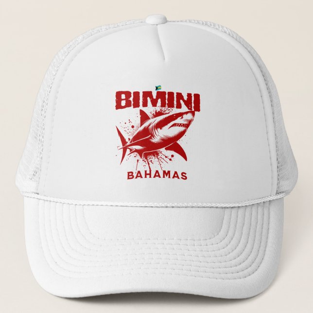 Bahamas Souvenir Gift: Bimini Bahamas Shark Fish Keps (Framsida)