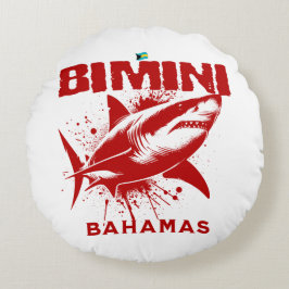 Bahamas Souvenir Gift: Bimini Bahamas Shark Fish Rund Kudde