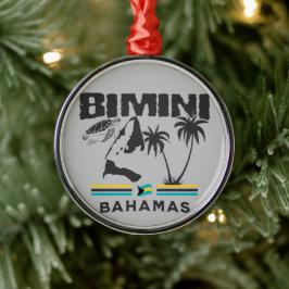 Bahamas Souvenir Gift: Bimini Bahamas Självständig Julgransprydnad Metall