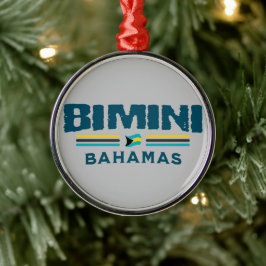 Bahamas Souvenir Gift: Bimini Bahamas Självständig Julgransprydnad Metall